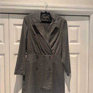 Express Charcoal Double-Breasted Blazer Dress
